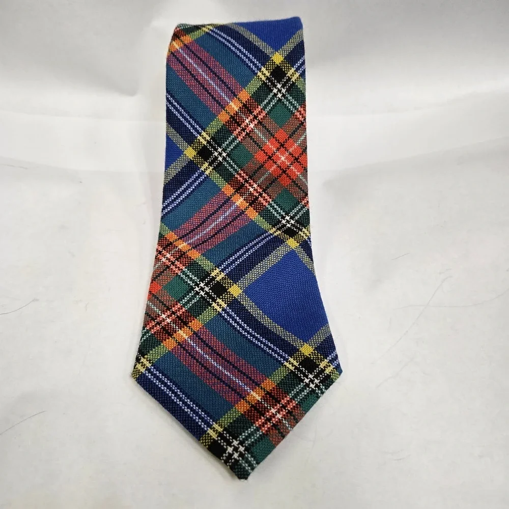 Ingles Buchan Scotland Wool Tartan Plaid Tie Blue Green Red Mens Necktie 56x3.5